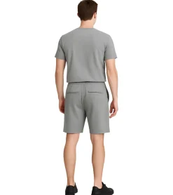 Große Größen|Shorts & Bermudas*11 PROJECT Palamo Herren Sweat-Bermuda Freizeit Bermuda im Chino-Style 20716141 in Dunkelgau-meliert, Grau oder Schwarz