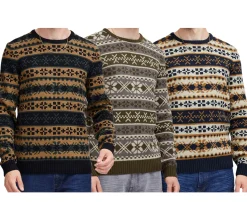 Große Größen|Pullover & Sweater*11 PROJECT PRPasco Herren Strick-Pullover mit Wollanteil Langarm-Shirt 20716671 in Navy, Grün oder Schwarz