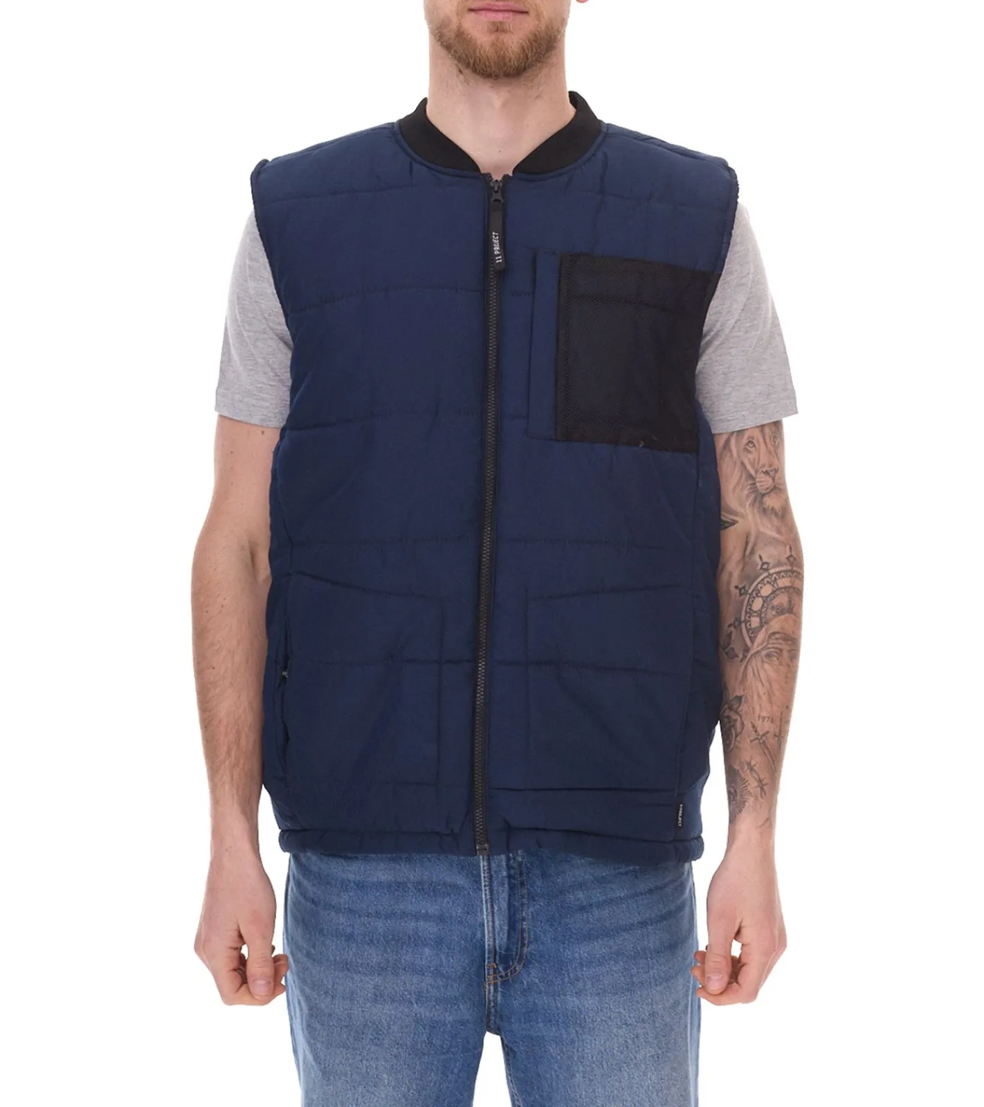 Jacken & Mäntel*11 PROJECT PURlle Herren Puffer-Weste mit Steppung Lifestyle-Weste 20715253 ME 194024 Dunkelblau