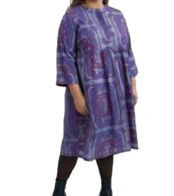 Kleider*ADIA Damen Kleid elegantes Sommer-Kleid Urlaubs-Kleid mit 3/4-Armen Große Größen 37339213 Grau/Blau/Rot