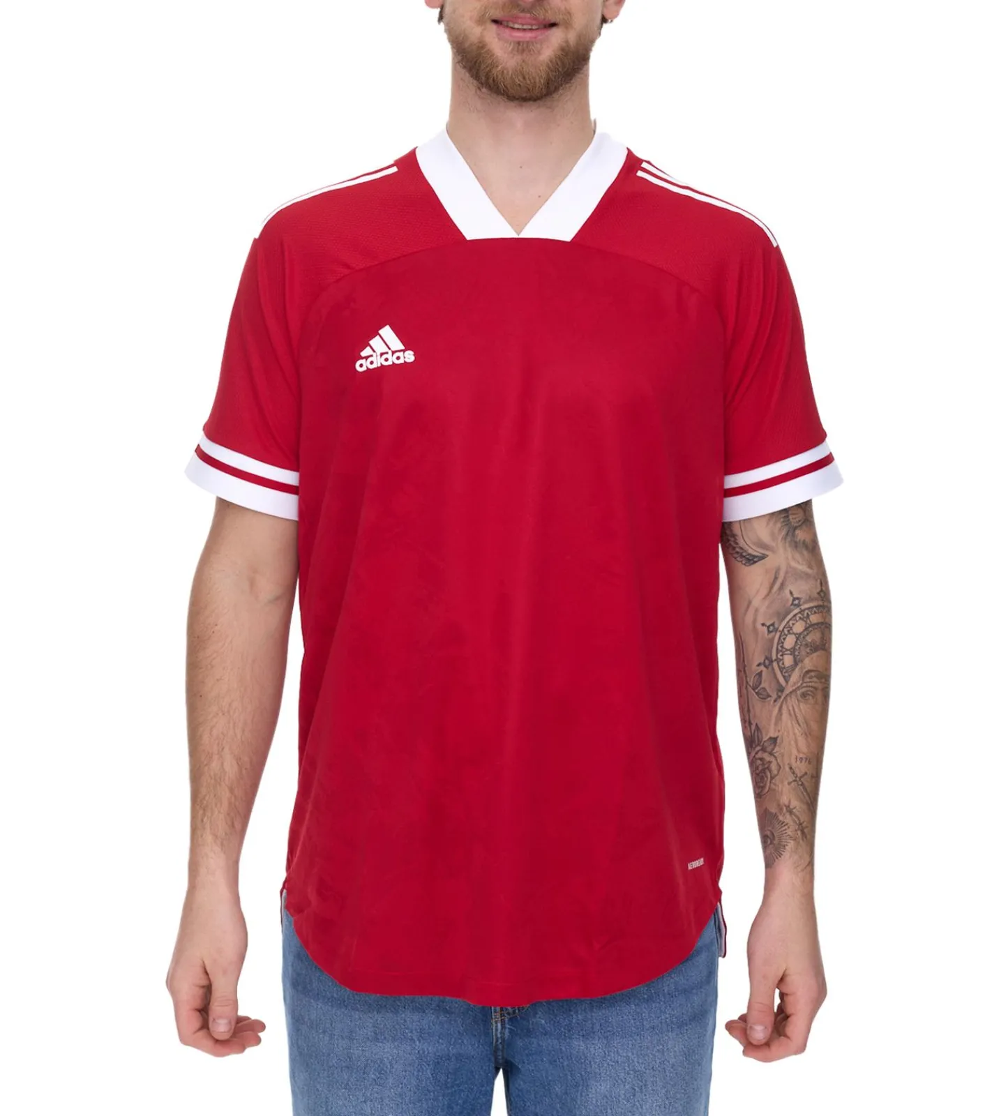 T-Shirts & Tank Tops|Sportoberbekleidung*adidas Condivo 20 Kurzarm Trikot Herren Jersey Fußball-Shirt mit AeroReady FT7257 Rot/Weiß
