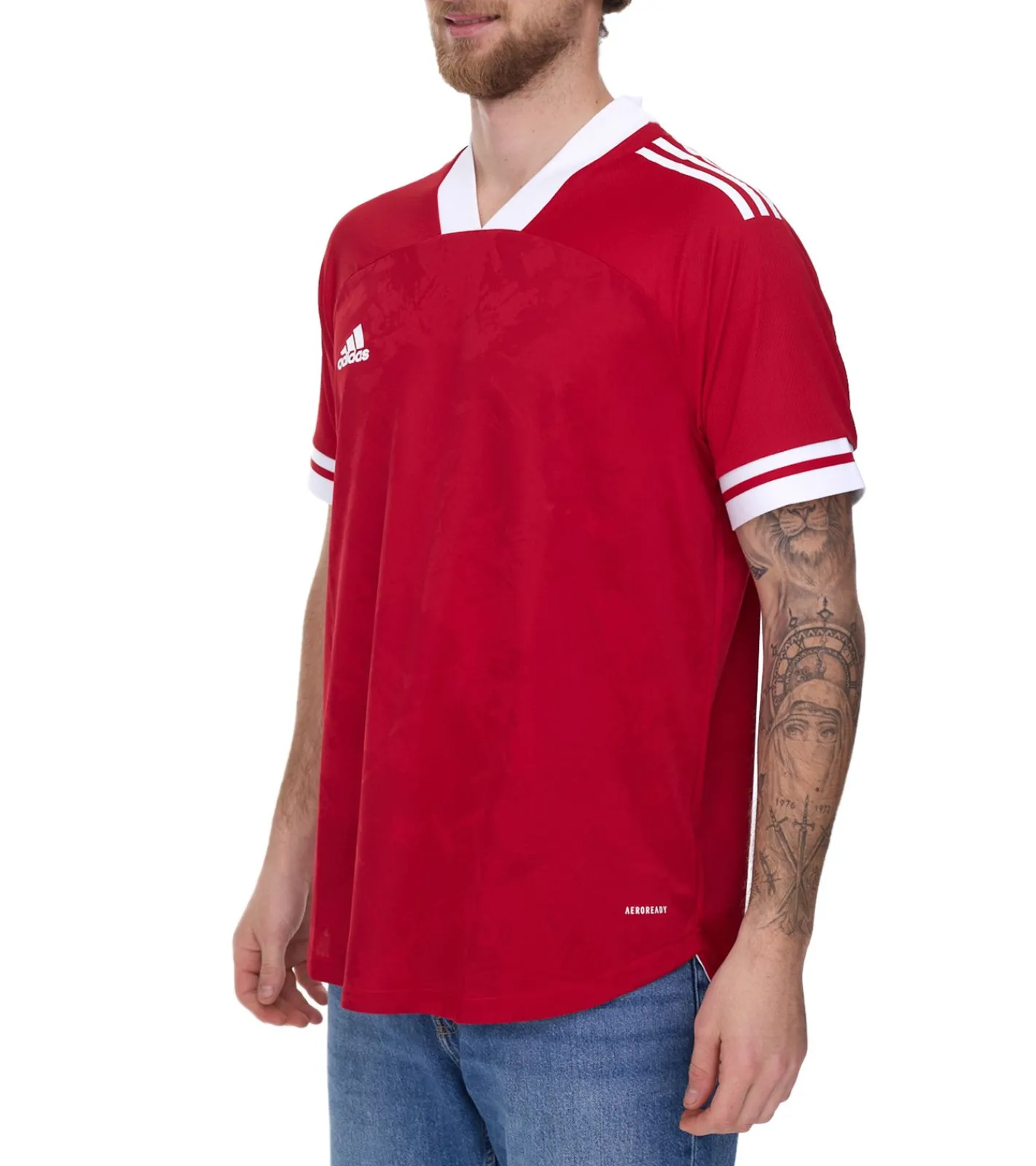 T-Shirts & Tank Tops|Sportoberbekleidung*adidas Condivo 20 Kurzarm Trikot Herren Jersey Fußball-Shirt mit AeroReady FT7257 Rot/Weiß