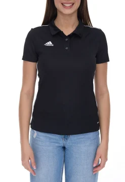Sportoberbekleidung|Poloshirts & Blusen*adidas Core 18 Damen Polo-Shirt Kurzarm-Shirt mit AEROREADY-Technologie Alltags-Shirt CE9039 Schwarz/Weiß