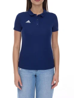 Sportoberbekleidung|Tops & T-Shirts*adidas Core 18 Damen Polo-Shirt Kurzarm-Shirt mit AEROREADY-Technologie Alltags-Shirt CV3678 Blau/Weiß