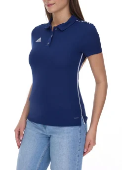 Sportoberbekleidung|Tops & T-Shirts*adidas Core 18 Damen Polo-Shirt Kurzarm-Shirt mit AEROREADY-Technologie Alltags-Shirt CV3678 Blau/Weiß