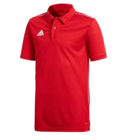 Sportoberbekleidung|T-Shirts & Tank Tops*adidas Core 18 Kinder atmungsaktives Polo-Shirt mit Climalite-Technologie Sport-Shirt CV3681 Rot/Weiß