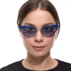 Sonnenbrillen*adidas Damen Sonnen-Brille randlose Katzenaugen-Brille Gradient-Gläser 100% UVA & UVB Schutz Freizeit-Brille EW3519 Blau