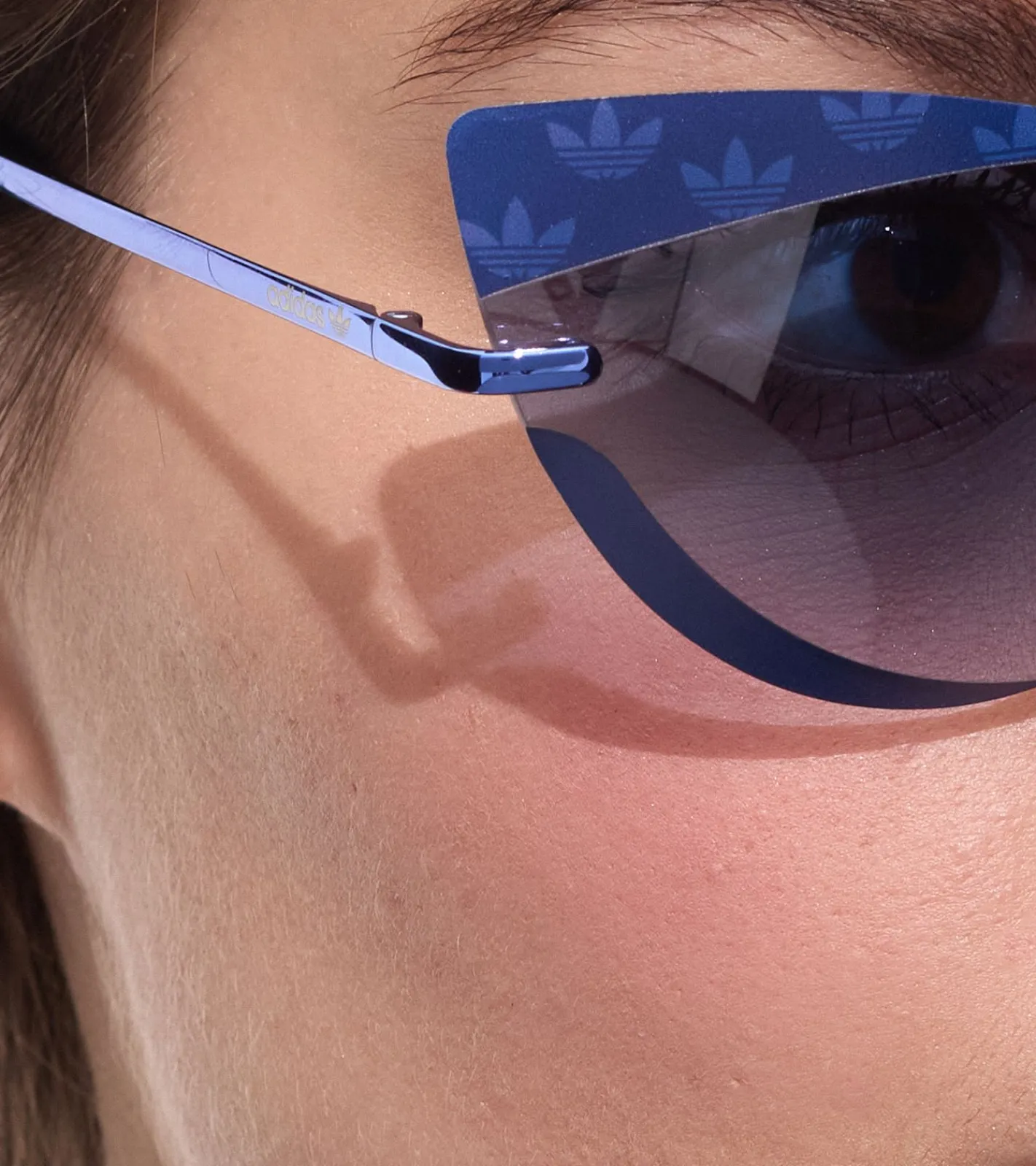 Sonnenbrillen*adidas Damen Sonnen-Brille randlose Katzenaugen-Brille Gradient-Gläser 100% UVA & UVB Schutz Freizeit-Brille EW3519 Blau