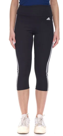 Sportunterbekleidung|Fitnessmode & Jogginghosen*adidas Designed to Move High-Rise 3-Streifen Sport 3/4-Tight Damen Sport-Leggings mit AeroReady Fitness-Hose Capri-Leggings GL3985 Schwarz