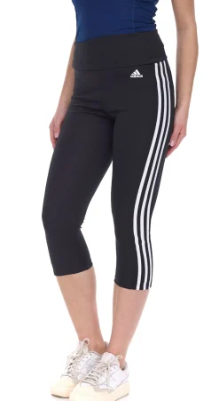 Sportunterbekleidung|Fitnessmode & Jogginghosen*adidas Designed to Move High-Rise 3-Streifen Sport 3/4-Tight Damen Sport-Leggings mit AeroReady Fitness-Hose Capri-Leggings GL3985 Schwarz