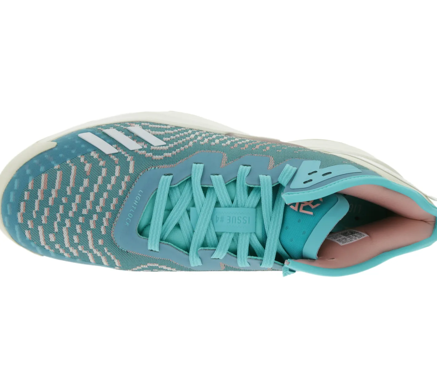 Hallenschuhe|Ballsport*adidas D.O.N. Issue 4 Basketball-Schuhe nachhaltige Donovan Mitchell Style Hallen-Schuhe mit Bounce Sohle HR0718 Türkis/Weiß/Blau