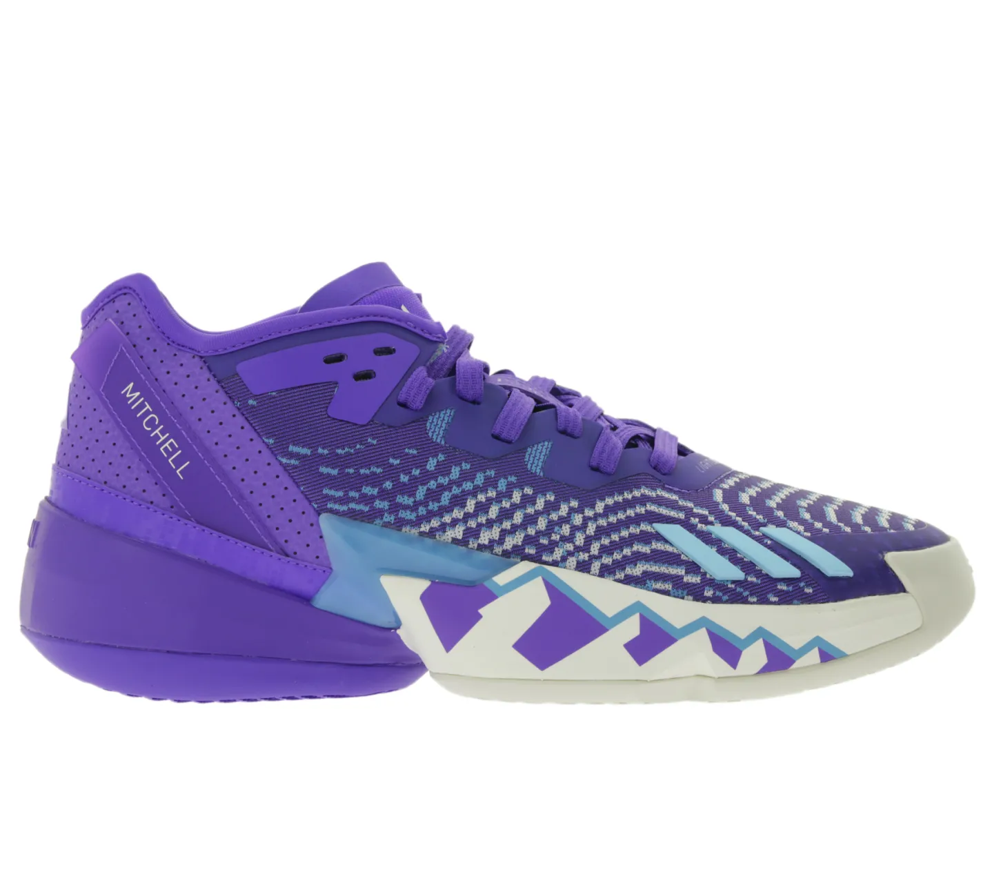 Hallenschuhe|Ballsport*adidas D.O.N. Issue 4 Basketball-Schuhe nachhaltige Donovan Mitchell Style Hallen-Schuhe mit Bounce Sohle HR0710 Lila, Blau, Beige