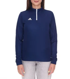 Sportoberbekleidung|Fitnessmode & Jogginghosen*adidas Entrada 22 Damen nachhaltiger Sport-Pullover Trainings-Shirt mit AEROREADY Technologie Troyer-Pullover Langarm-Shirt Rot, Schwarz oder Dunkelblau