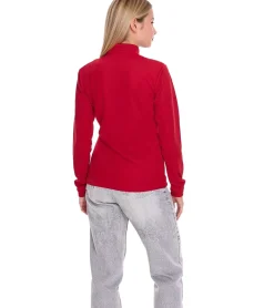 Sportoberbekleidung|Fitnessmode & Jogginghosen*adidas Entrada 22 Damen nachhaltiger Sport-Pullover Trainings-Shirt mit AEROREADY Technologie Troyer-Pullover Langarm-Shirt H57551 Rot