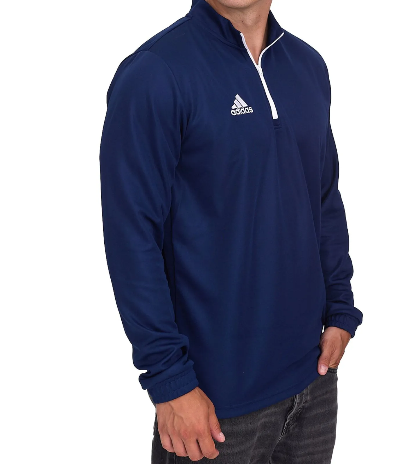 Sportoberbekleidung|Jogginghosen & Fitnessmode*adidas Entrada 22 Halfzip Herren Trainings-Pullover nachhaltiges Sport-Shirt mit AEROREADY Technologie Rot oder Dunkelblau