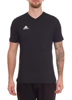 T-Shirts & Tank Tops*adidas Entrada 22 Herren T-Shirt nachhaltiges Baumwoll-Shirt mit V-Ausschnitt HC0448 Schwarz