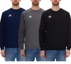 Pullover & Sweater|Sportoberbekleidung*adidas Entrada 22 SW-Top Herren Rundhals-Pullover nachhaltiger Herren Baumwoll-Sweater Sweatshirt in Schwarz, Grau oder Navy