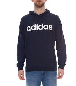Pullover & Sweater|Sportoberbekleidung*adidas Essentials French Terry Linear Logo Hoodie nachhaltiger Herren Sweater mit Kängurutasche GK9066 oder Schwarz Blau
