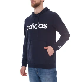 Pullover & Sweater|Sportoberbekleidung*adidas Essentials French Terry Linear Logo Hoodie nachhaltiger Herren Sweater mit Kängurutasche GK9066 oder Schwarz Blau