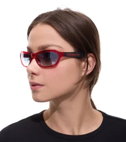 Sonnenbrillen*adidas Sonnenbrille für Damen und Herren Rechteckige-Brille Gradient-Brille mit Verspiegelung UVA&UVB Schutz Rot, Schwarz oder Türkis