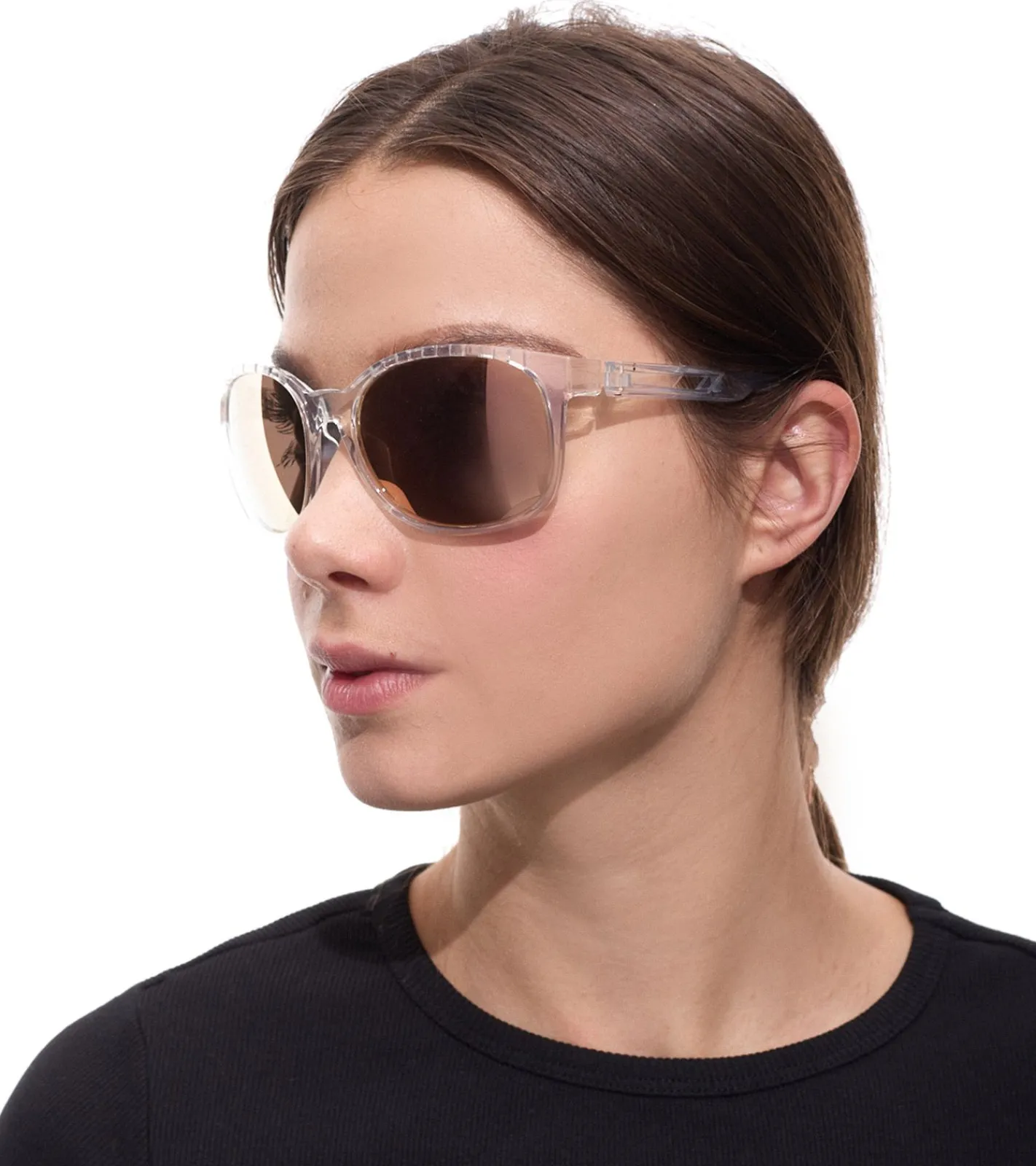 Sonnenbrillen*adidas Sport Damen Sonnen-Brille mit verspiegelten Kupfer/Braunen Gläsern Lauf-Brille Freizeit-Brille SP0011 5826G Transparent
