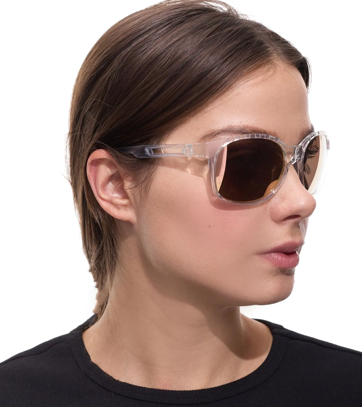 Sonnenbrillen*adidas Sport Damen Sonnen-Brille mit verspiegelten Kupfer/Braunen Gläsern Lauf-Brille Freizeit-Brille SP0011 5826G Transparent