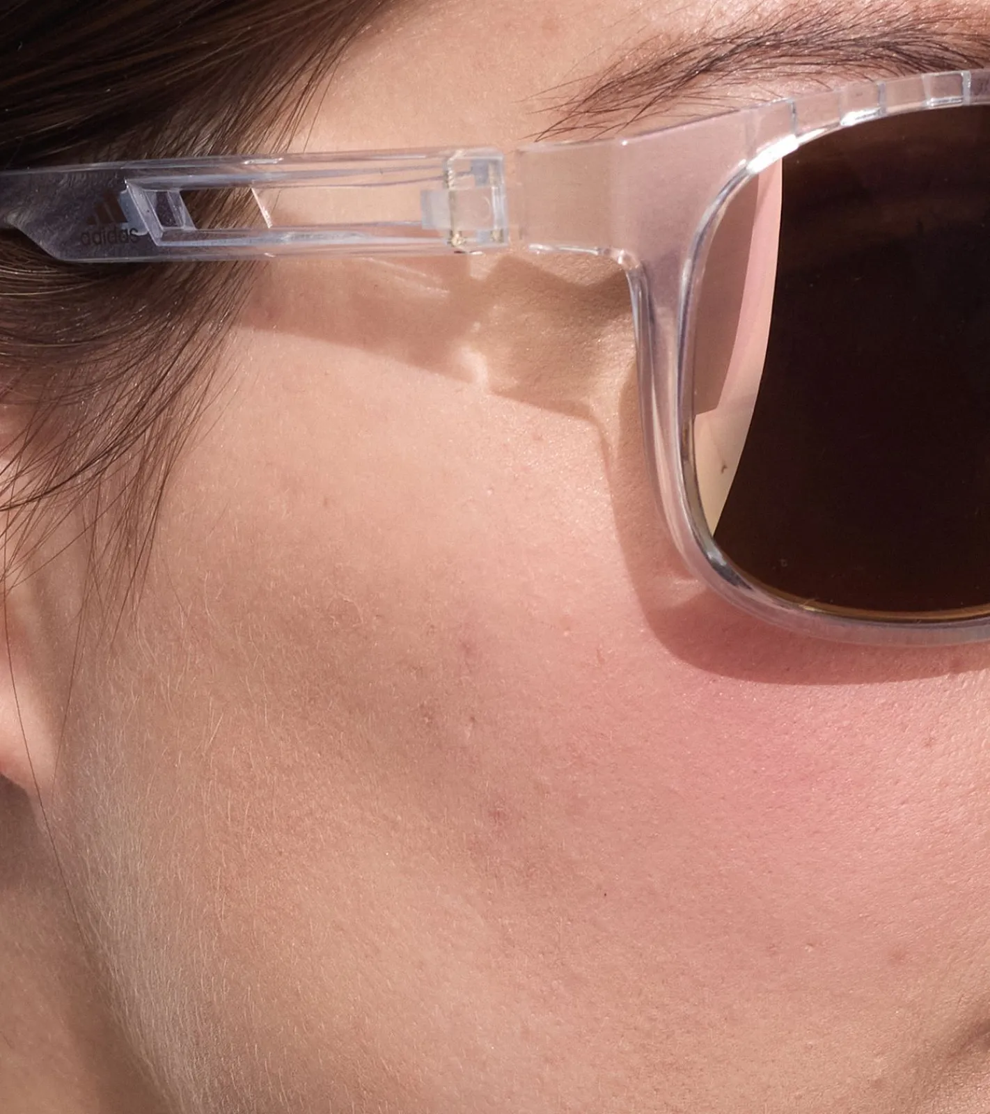 Sonnenbrillen*adidas Sport Damen Sonnen-Brille mit verspiegelten Kupfer/Braunen Gläsern Lauf-Brille Freizeit-Brille SP0011 5826G Transparent