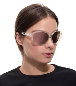 Sonnenbrillen*adidas Sport Damen Sonnen-Brille mit verspiegelten Kupfer/Braunen Gläsern und transparenten Bügeln Lauf-Brille SP0013 6226G Transparent
