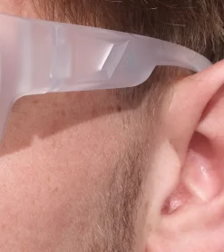 Sonnenbrillen*adidas Sport Herren Sonnen-Brille mit rot/orangenen Gläsern und transparenten Bügeln Lauf-Brille EW36 Transparent