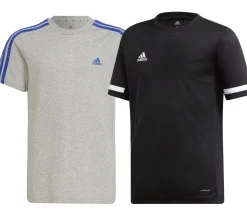 Sportoberbekleidung|T-Shirts & Tank Tops*adidas T19 SS Kinder Sport-Trikot mit CLIMALITE-Technologie nachhaltiges Baumwoll-Shirt Sport-Shirt DW6791/HP0842 oder Grau Schwarz
