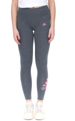 Sportunterbekleidung|Fitnessmode & Jogginghosen*adidas Tight Tig Damen Sport-Leggings mit auffälligen Kontrast-Marken-Details Fitness-Hose HS5285 Grau/Pink