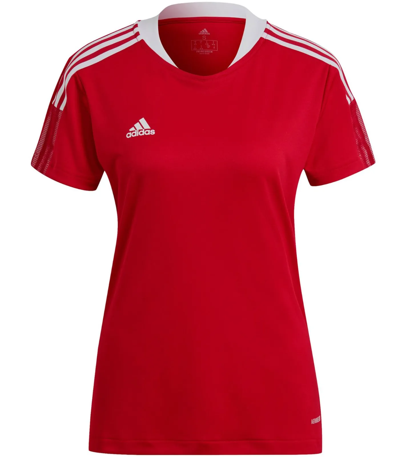 Sportoberbekleidung|Tops & T-Shirts*adidas TIRO 21 Trikot Damen Trainings-Shirt mit AeroReady aus recyceltem Material Sport-Shirt Fitness-Shirt GM7584 Rot/Weiß