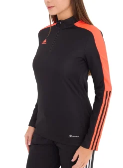 Sportoberbekleidung|Fitnessmode & Jogginghosen*adidas Tiro LS Damen Trainings-Sweatshirt mit AEROREADY Technologie Half-Zip Sweatshirt HU0319 Schwarz