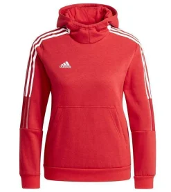 Sportoberbekleidung|Pullover & Sweater*adidas Tiro21 Sweatshirt nachhaltiger Baumwoll-Hoodie für Mädchen und Jungen oder Rot Schwarz