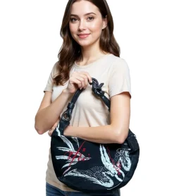 Rucksäcke & Taschen*BioworldMerch AFI Fallen Angel Band Umhänge-Tasche stylische Einkaufstasche Fan-Artikel LB110069AFI0 Schwarz/Rot/Weiß