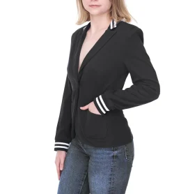 Blazer & Sakko*AjC Blazer Damen Business-Jacke mit Ein-Knopf-Verschluss Blazer Anzug-Jacke 71618907 Schwarz