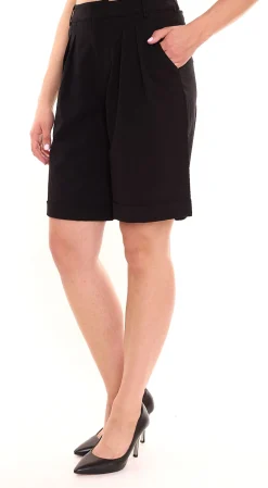 Shorts & Bermudas*AjC Damen Anzug-Shorts elegante kurze Hose Mode-Bermuda 73405624 Schwarz