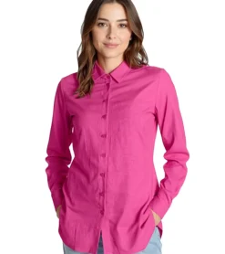Poloshirts & Blusen*AjC Damen Hemd-Bluse Langarm-Hemd leichte Sommer-Bluse Freizeit-Bluse mit Knopfleiste 52486612 Pink