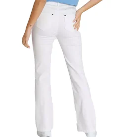 Hosen & Jeans*AjC Damen High Waist Jeans Baumwoll-Hose Bootcut Hose mit Knopfdetails 55820553 Weiß