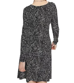Kleider*AjC Damen Midi-Kleid Jersey-Kleid mit Rundhalsausschnitt stylisches Sommer-Kleid 90098263 Schwarz/Weiß/Gelb