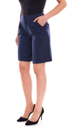 Shorts & Bermudas*AjC Damen Sommer-Shorts kurze Anzug-Hose Alltags-Bermuda in Schwarz oder Navy
