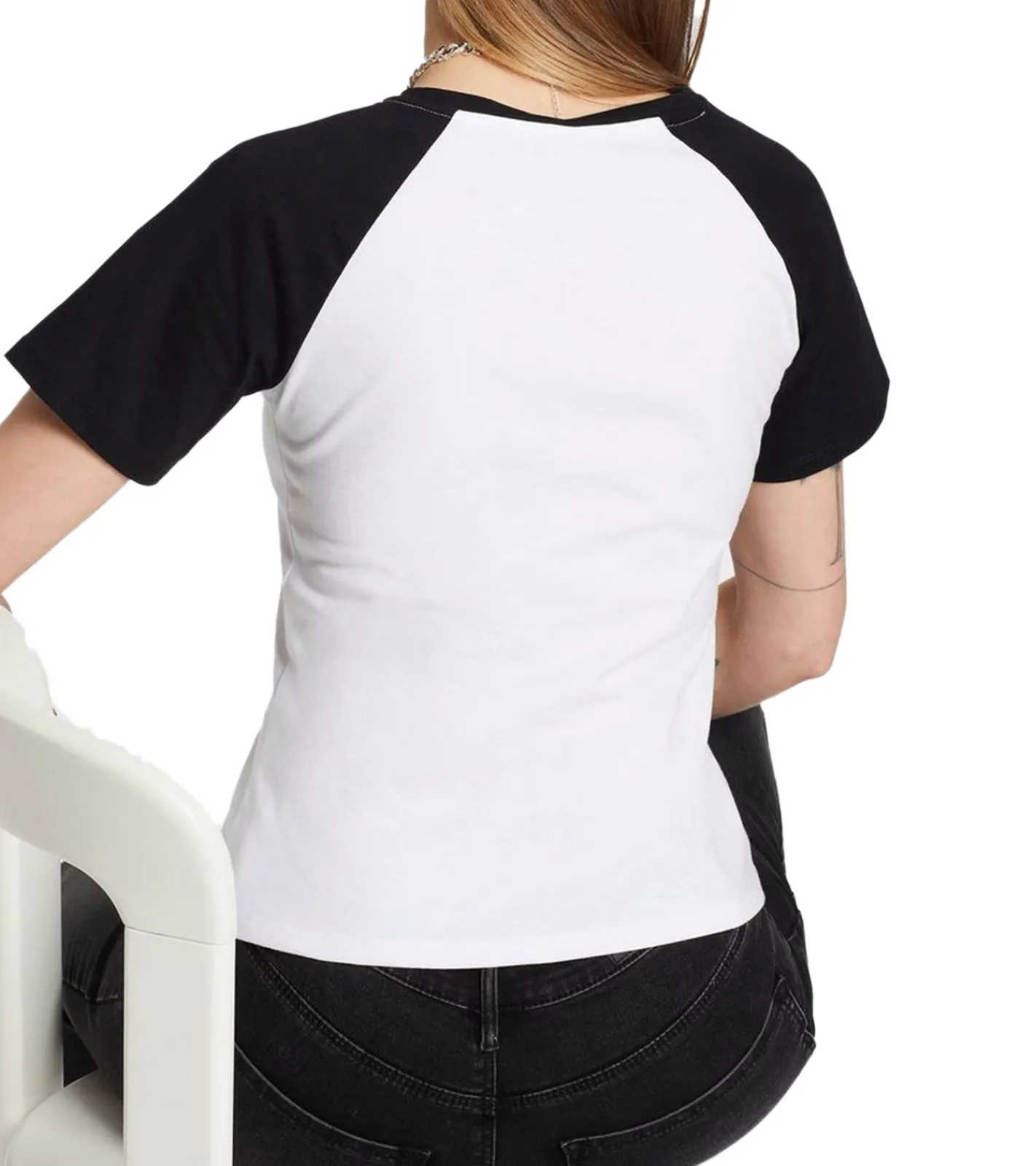 Tops & T-Shirts*AjC T-Shirt Baumwoll-Shirt Kurzarm-Shirt stylisches Rundhals-Shirt 68660538 Weiß