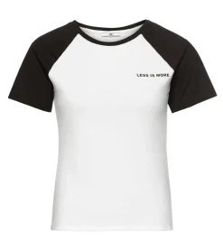 Tops & T-Shirts*AjC T-Shirt Baumwoll-Shirt Kurzarm-Shirt stylisches Rundhals-Shirt 68660538 Weiß