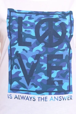 Tops & T-Shirts*AjC T-Shirt modisches Damen Kurzarm-Shirt mit Love-Print Sommer-Shirt 32038357 Weiß