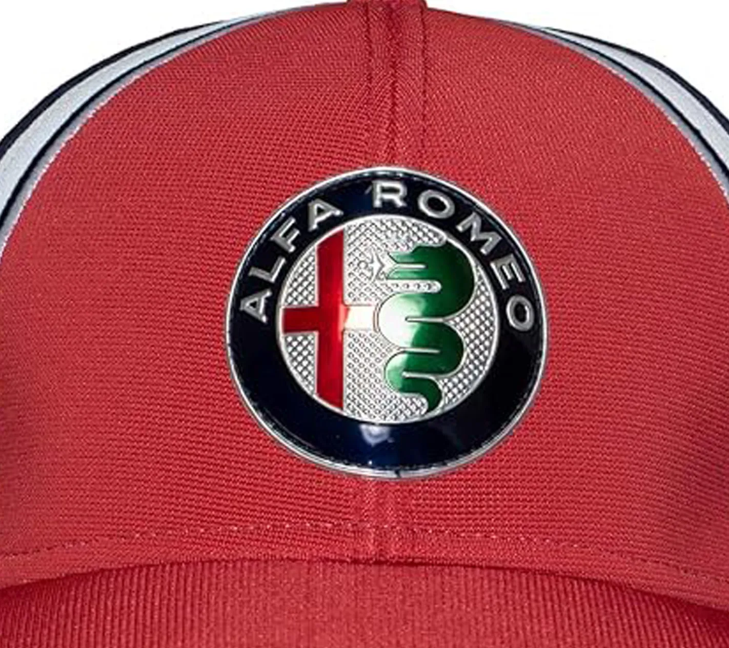 Caps & Mützen*ALFA ROMEO Base-Cap für Damen oder Herren mit Logo-auf der Front Baumwoll-Cap in Dunkelblau/Rot/Weiß oder Grau/Rot/Weiß