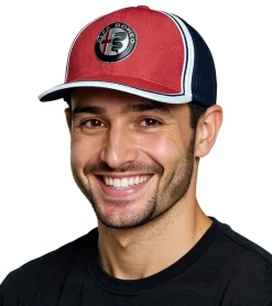Caps & Mützen*ALFA ROMEO Base-Cap für Damen oder Herren mit Logo-auf der Front Baumwoll-Cap AFRCPF52 Dunkelblau/Rot/Weiß