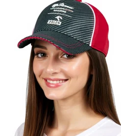 Caps & Mützen*ALFA ROMEO Racing Orlen F1 Saison 2020 Base-Cap Formel 1 Damen und Herren Baumwoll-Cap Roberta Kubicy Grau/Rot/Weiß flacher oder gebogener Schirm