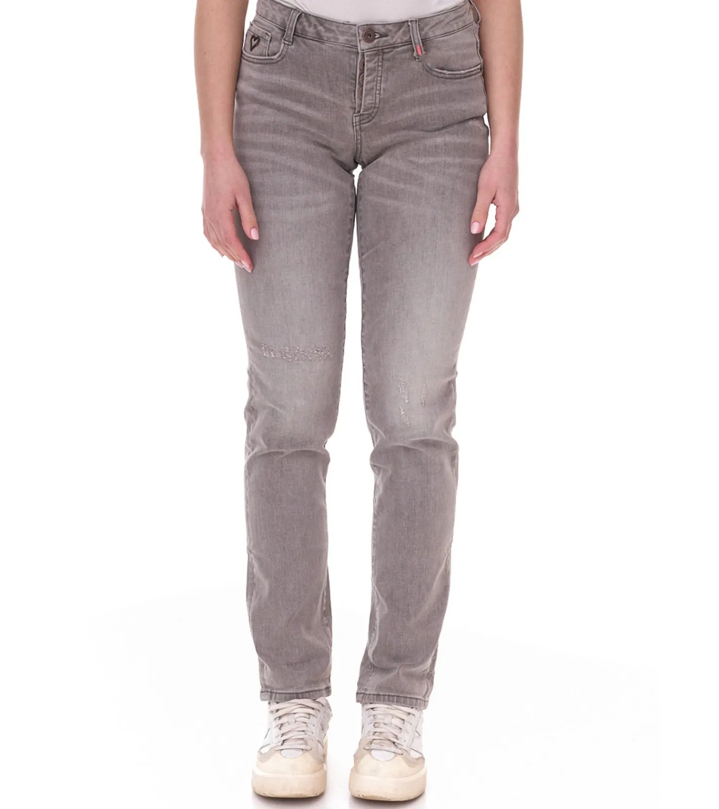 Hosen & Jeans*ALIFE AND KICKIN AileenAK Damen Low Waist-Jeans Straight-Fit Denim-Hose 82277465 Grau