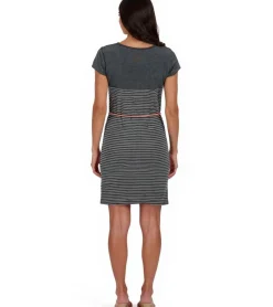 Kleider*ALIFE AND KICKIN ClarissaAK B Damen Sommer-Kleid mit tonaler Taillenkordel Mini-Kleid Baumwoll-Kleid 58427169 Grau