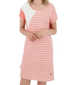 Kleider*ALIFE AND KICKIN Damen Sommer-Kleid Mini-Kleid gestreift 39559503 Apricot/Rosa
